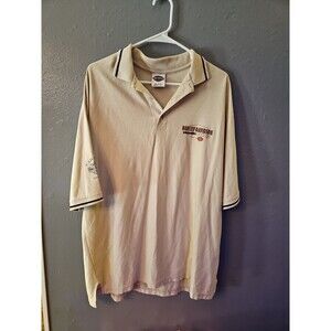 Harley-Davidson Men Beige Pima cotton Lafayette,LA Polo Shirt 2X (A273)